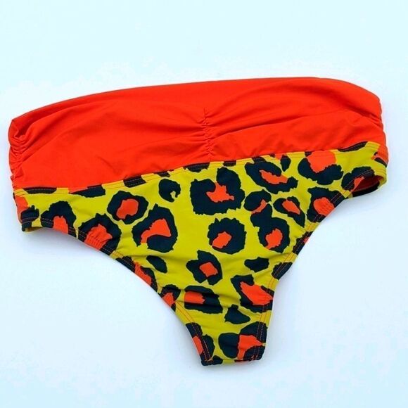 L*Space Orange Leopard Print Cheeky Bikini Bottom - Picture 3 of 7